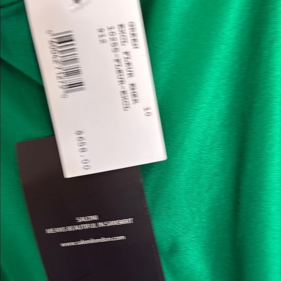NWT- Silk Saloni The Fleur Dress in Green, Sz 10 - Picture 16 of 17